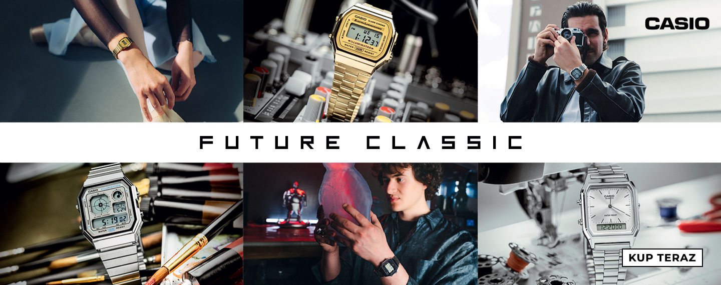 Casio Vintage - Future Classic - Styl retro w nowoczesnym wydaniu Casio Vintage - kolekcja Future Classic. Stylowe zegarki retro dla kobiet i mężczyzn w nowoczesnej odsłonie. Modele na bransolecie i pasku w kolorze złotym, srebrnym i czarnym.