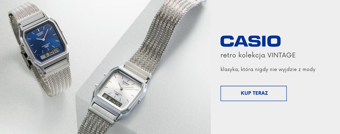 Zegarki Casio Vintage retro – klasyczne modele na bransolecie stalowej