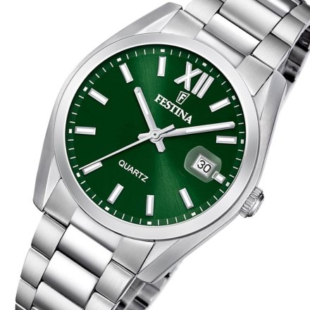 Festina Classic Bracelet 20707/8 Zegarek Męski z zieloną tarczą na bransolecie