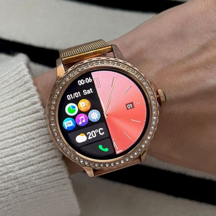 Rubicon RNCF19 różowy smartwatch damski z funkcją rozmowy SMARUB274