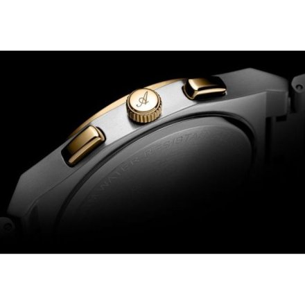Adriatica elegancki męski zegarek srebrno-złoty z chronografem A8326.2113CH