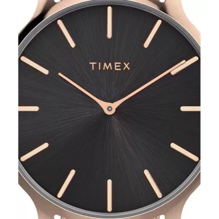 Timex Transcend TW2W19600 różowozłoty zegarek damski z czarną tarczą