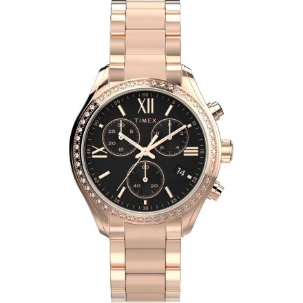 Timex Dress Chronograph TW2W20100 różowozłoty zegarek damski chronograf
