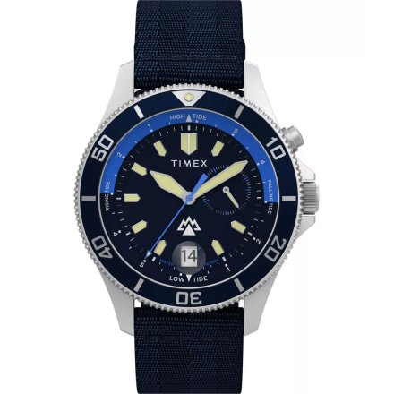 Timex Expedition North TW2W22000 srebrny zegarek męski z granatowym paskiem
