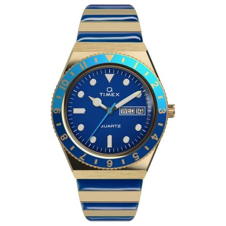 Timex Q Malibu TW2V38500 Złoty zegarek damski z bransoletką i datownikiem
