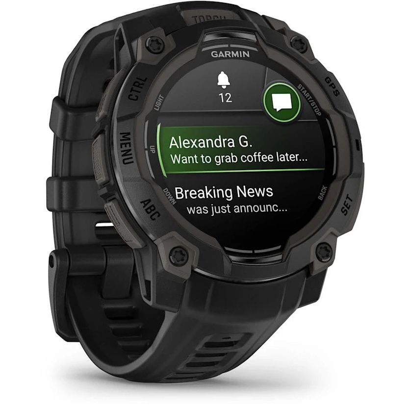 Garmin INSTINCT ブラック Zegarek Garmin Instinct 3 45 mm AMOLED czarny z czarnym