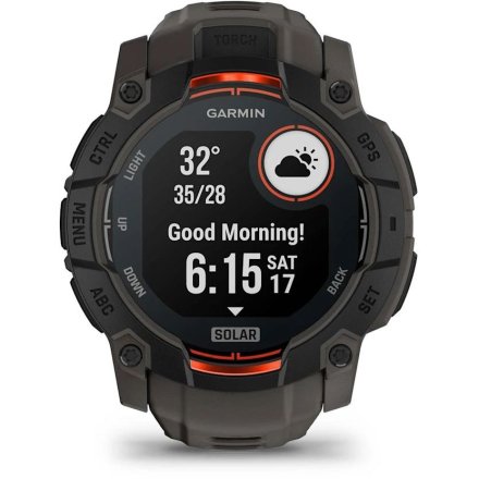 Zegarek Garmin Instinct 3 SOLAR 50 mm czarny Charcoal 010-02935-00