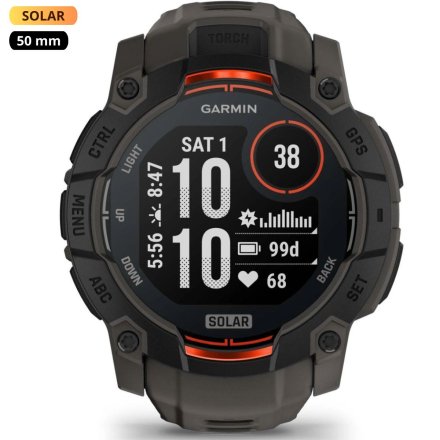 Zegarek Garmin Instinct 3 SOLAR 50 mm czarny Charcoal 010-02935-00