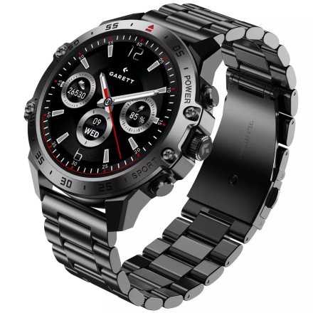Smartwatch Garett V14 czarny stalowy + pasek 5904238486832