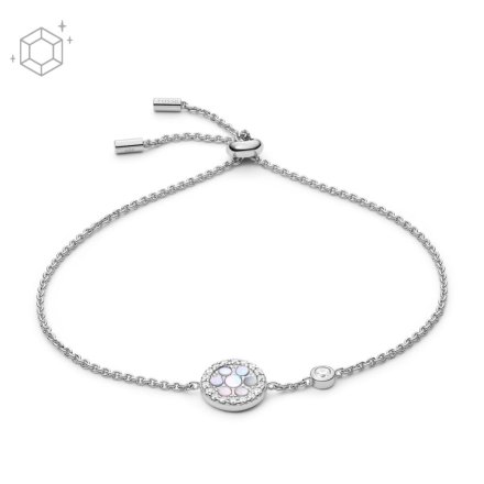 Fossil Sterling bransoletka damska srebrna z mozaiką JFS00519040