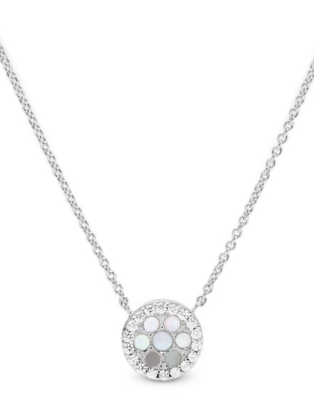 Fossil Sterling naszyjnik damski srebrny z mozaiką JFS00520040
