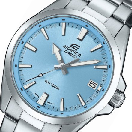 Casio Edifice Momentum zegarek męski na bransolecie błękitna tarcza EFV-100D-2BVUEF