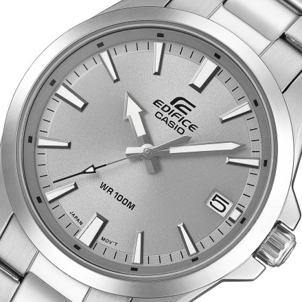 Casio Edifice Momentum zegarek męski na bransolecie szara tarcza EFV-100D-8AVUEF