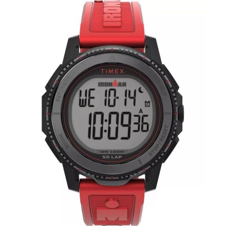 Timex Ironman TW5M57900 Zegarek męski sportowy z czerwonym paskiem
