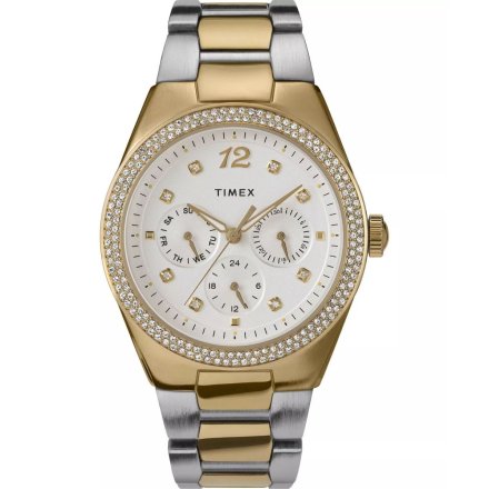Timex Trend TW2V80300 srebrno-złoty zegarek damski na bransolecie