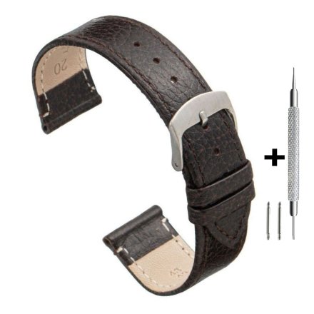 Brązowy pasek 19 mm skórzany DILOY 86.19.2 + GRATIS dwa teleskopy i narzędzie