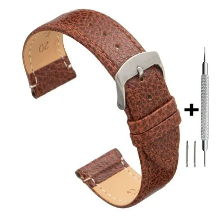 Brązowy pasek 16 mm skórzany DILOY 86.16.3 + GRATIS dwa teleskopy i narzędzie