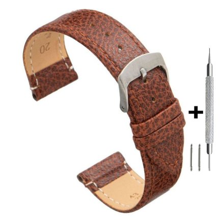 Brązowy pasek 19 mm skórzany DILOY 86.19.3 + GRATIS dwa teleskopy i narzędzie