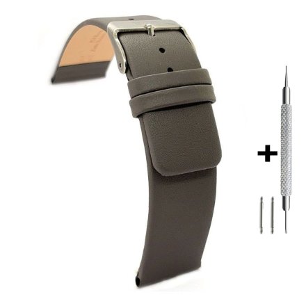 Szary pasek 24 mm skórzany DILOY 327.24.7 + GRATIS dwa teleskopy i narzędzie