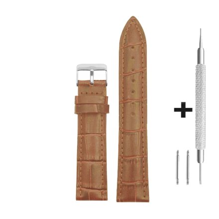 Jasnobrązowy pasek 16 mm skórzany DILOY 379.16.03 + GRATIS dwa teleskopy i narzędzie