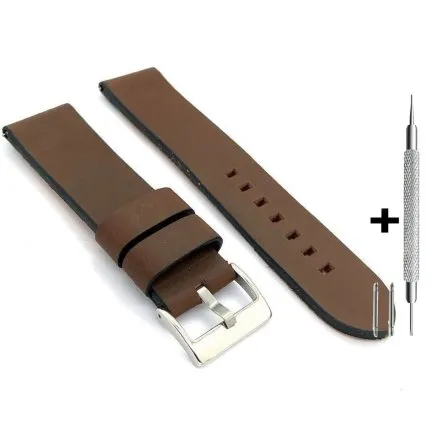 Brązowy pasek 18 mm skórzany DILOY 383.18.02 + GRATIS dwa teleskopy i narzędzie