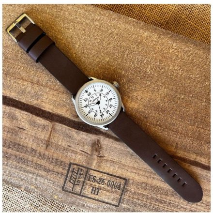 Brązowy pasek 26 mm skórzany DILOY 383.26.02 + GRATIS dwa teleskopy i narzędzie