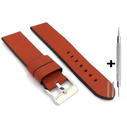 Brązowy pasek 20 mm skórzany DILOY 383.20.08 + GRATIS dwa teleskopy i narzędzie