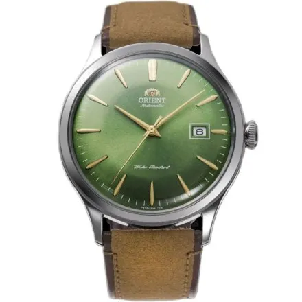 Zegarek Męski Japońskiej Marki Orient Bambino RA-AC0P01E10B z zieloną tarczą