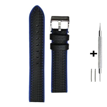 Czarno-niebieski pasek 22 mm z materiału i tworzywa DILOY 400.22.52 + GRATIS dwa teleskopy i narzędzie