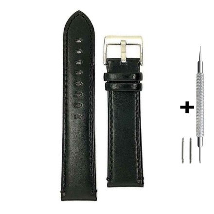 Czarny pasek 18 mm skórzany DILOY 401.18.01 + GRATIS dwa teleskopy i narzędzie