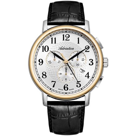 Srebrny zegarek męski Adriatica  Classic z chronografem A8256.2223CH