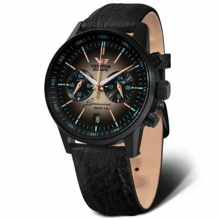 Zegarek Vostok Europe Gaz-14 Limousine VK64-560C691 czarny na pasku