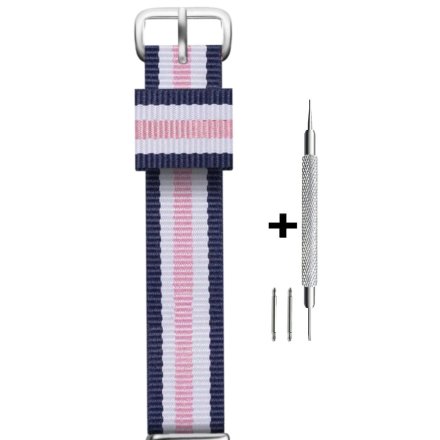 Różowo-granatowy pasek 20 mm tekstylny nato DILOY 387D.20.W2 + GRATIS dwa teleskopy i narzędzie