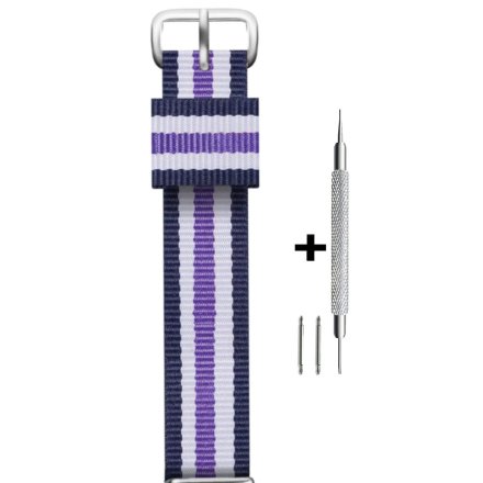 Fioletowo-granatowy pasek 18 mm tekstylny nato DILOY 387D.18.W3 + GRATIS dwa teleskopy i narzędzie
