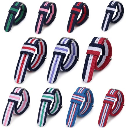 Fioletowo-granatowy pasek 18 mm tekstylny nato DILOY 387D.18.W3 + GRATIS dwa teleskopy i narzędzie