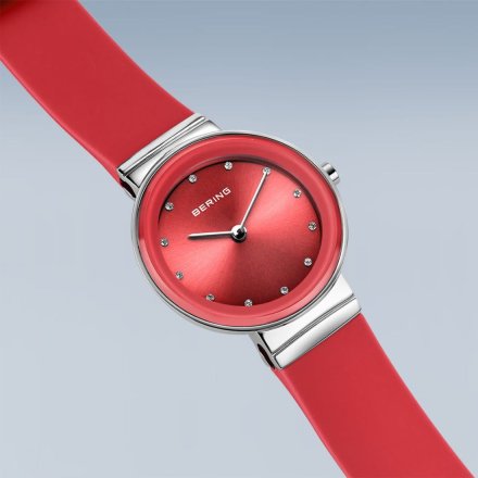 Zegarek Bering damski 10129-503 w czerwonej kolorystyce na pasku