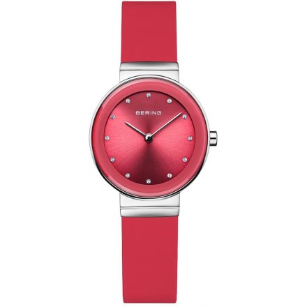 Zegarek Bering damski 10129-503 w czerwonej kolorystyce na pasku