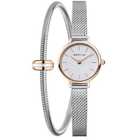 Bering Classic zegarek damski 11022-064-LOVELY-2-GWP srebrny z bransoletką w zestawie
