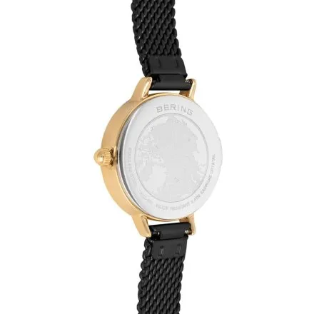 Bering Classic zegarek damski 11022-132 czarny na bransoletce mesh