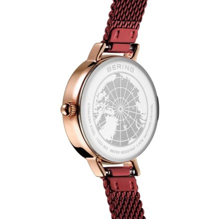 Bering Classic zegarek damski 11022-363-LOVELY-5-GWP bordowy z bransoletką w zestawie