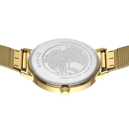 Zegarek Bering Classic 13434-332 damski złoty z czarną tarczą