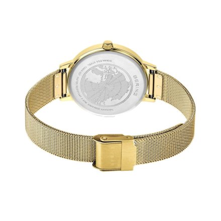 Zegarek Bering Classic 13434-332 damski złoty z czarną tarczą