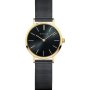 Zegarek Bering Classic 14129-132 damski czarny ze złotymi detalami