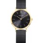 Zegarek Bering Classic 14134-132 damski czarny ze złotą kopertą