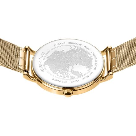 Zegarek Bering Classic 14134-330 damski złoty ze srebrną tarczą