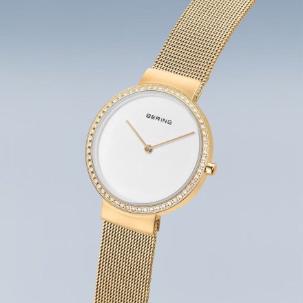 Zegarek Bering Classic 14531-330 damski złoty z kryształkami 