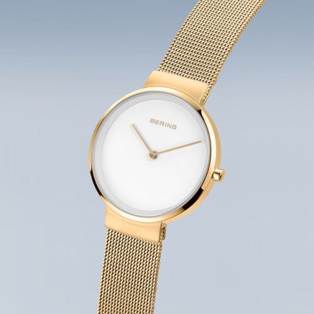 Zegarek Bering Classic 14531-334 damski złoty z białą tarczą