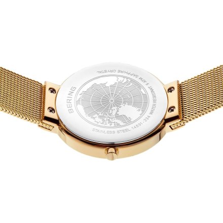 Zegarek Bering Classic 14531-334 damski złoty z białą tarczą