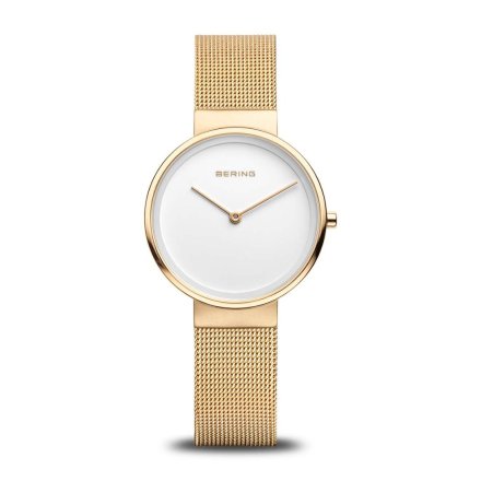 Zegarek Bering Classic 14531-334 damski złoty z białą tarczą