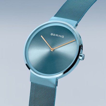 Zegarek  Bering Classic 14539-388 damski niebieski na bransolecie